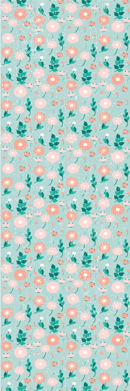 Yatak odası pvc halı mavi Çiçekli shabby chic - TenStickers