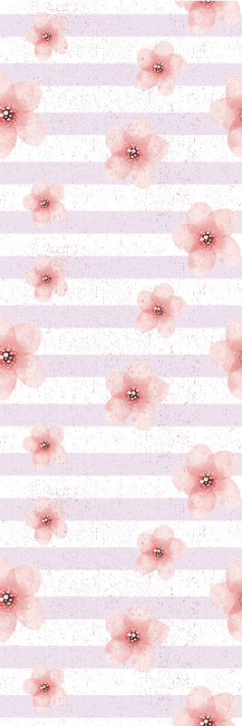 Yatak odası pvc halı - Şık pembe çizgili tasarım - TenStickers