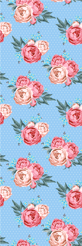 Yatak odası pvc halı - polka noktalı shabby chic tasarım - TenStickers