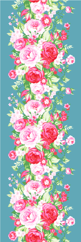 Yatak odası pvc halı turkuaz shabby chic deseni - TenStickers