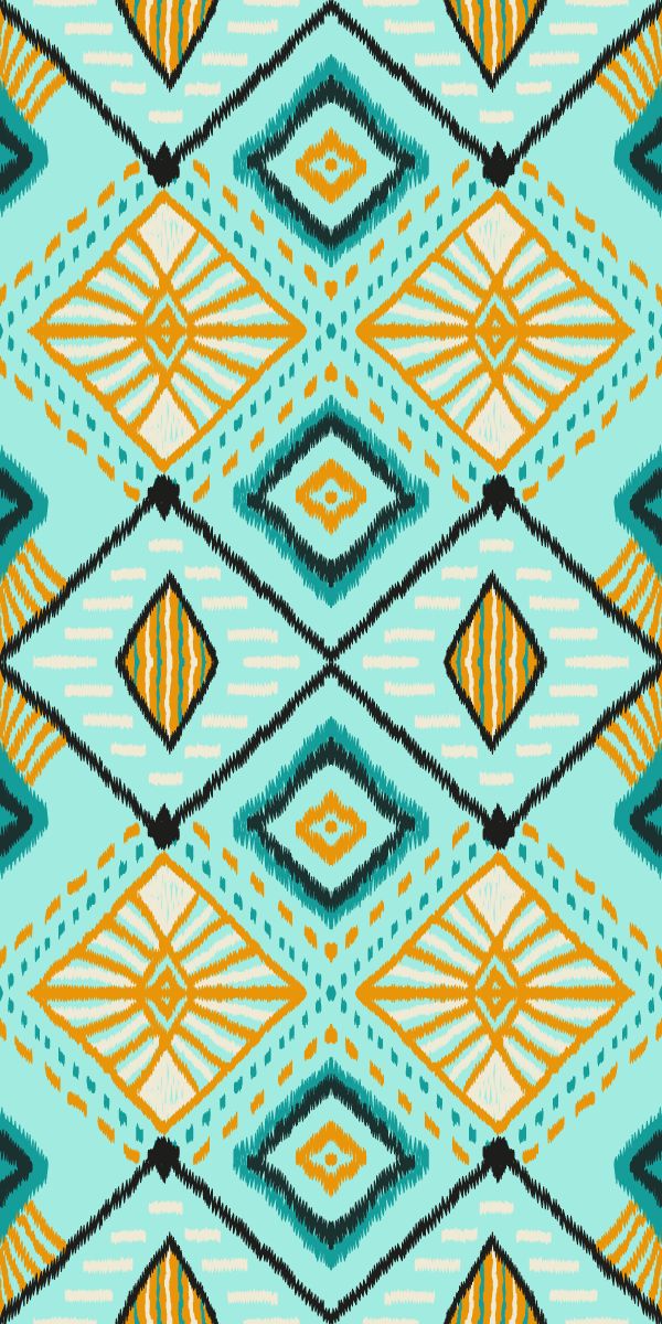 Yatak odası pvc halı afrika tarzı soyut geometrik desen - TenStickers