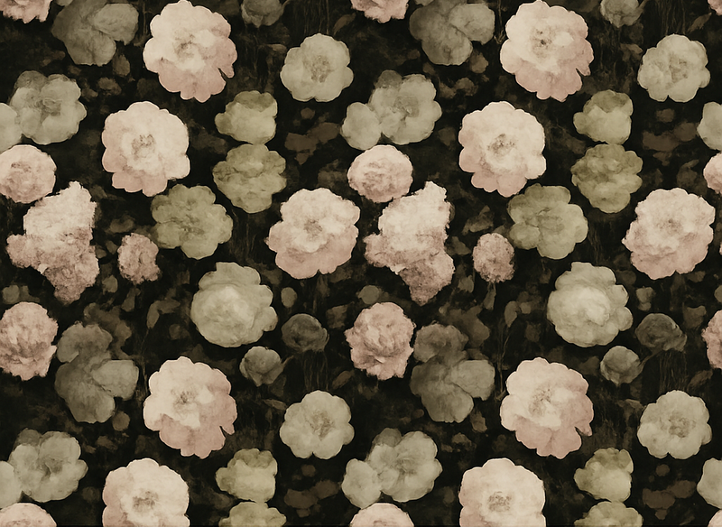 Yatak odası pvc halı koyu retro Çiçek deseni - TenStickers