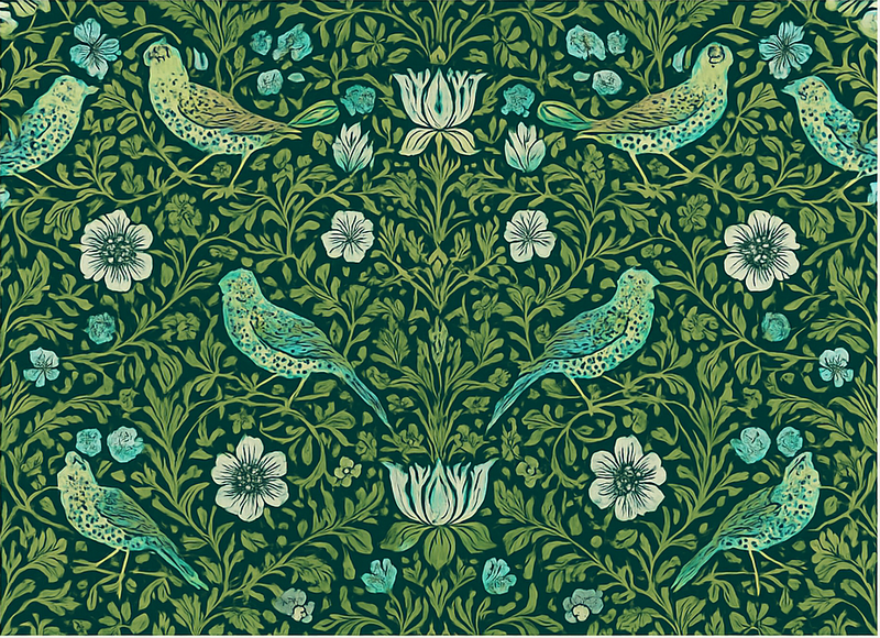 Yatak odası pvc halı süslemeli Çiçek ve kuş - TenStickers