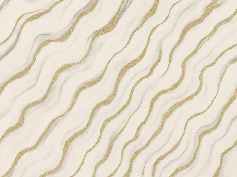 Yatak odası pvc halı beyaz gri mermer altın Çizgili - TenStickers