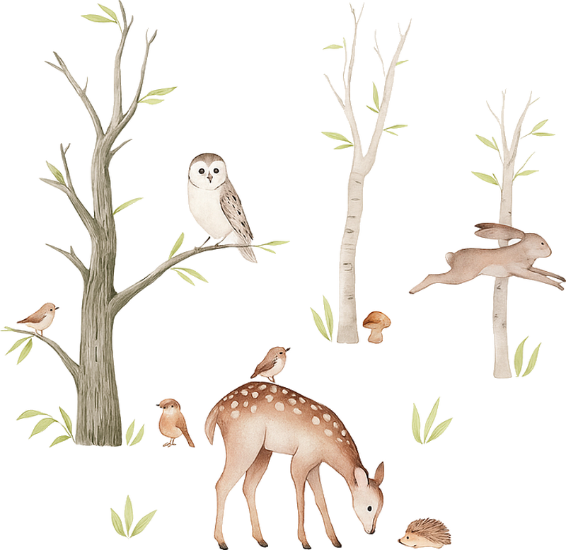 Yatak odası pvc halı sonbahar sakin ormanı - TenStickers