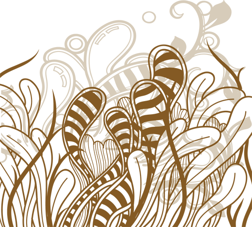 Yatak odası pvc halı soyut bitki desenleri - TenStickers