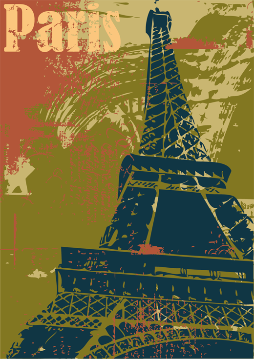 Yatak odası pvc halı paris dekoratif vinil poster - TenStickers