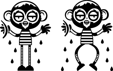 Yatak odası pvc halı maymun çiftli dekoratif vinil - TenStickers