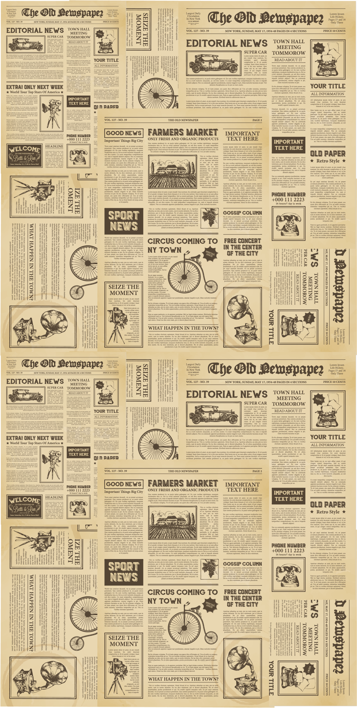 Ofis pvc halı - vintage amerikan gazetesi - TenStickers