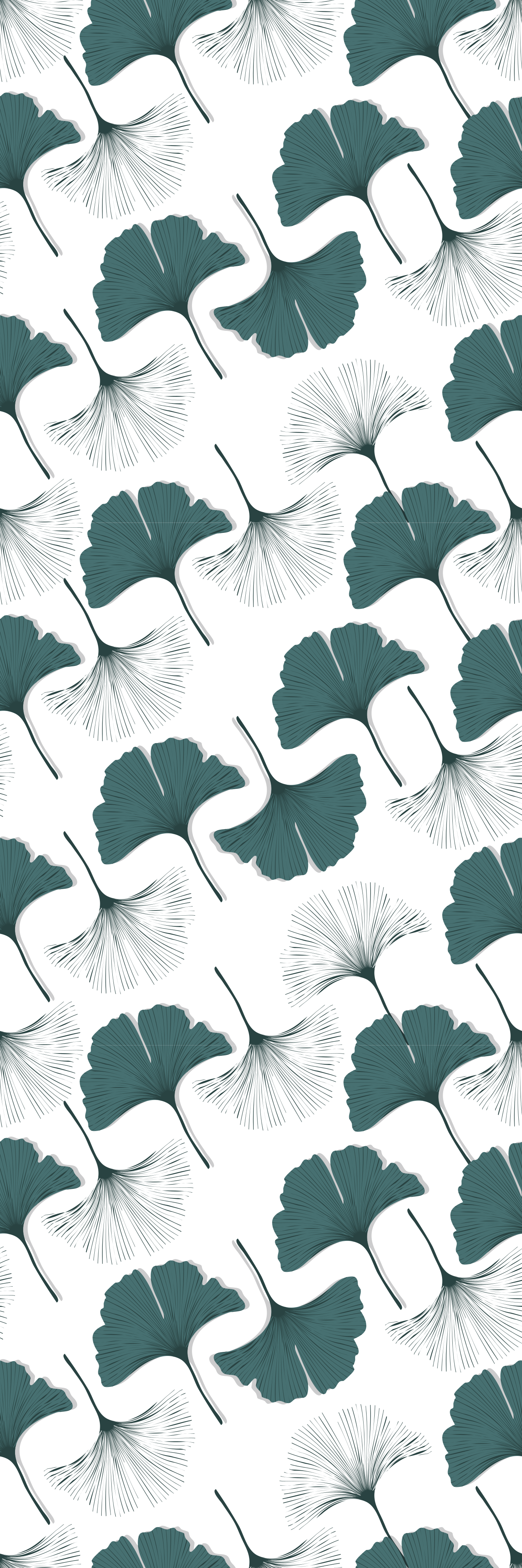 Ofis pvc halı ginkgo yaprakları düz desen - TenStickers