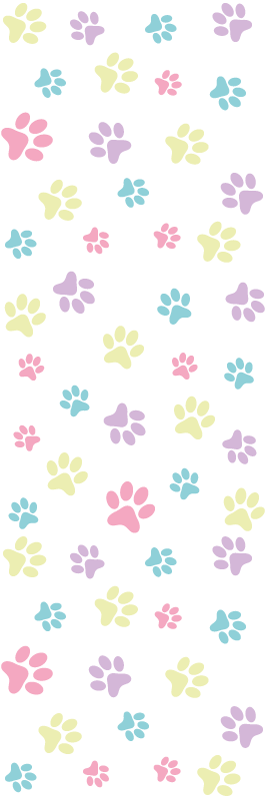 Yatak odası pvc halı renkli köpek patileri - TenStickers