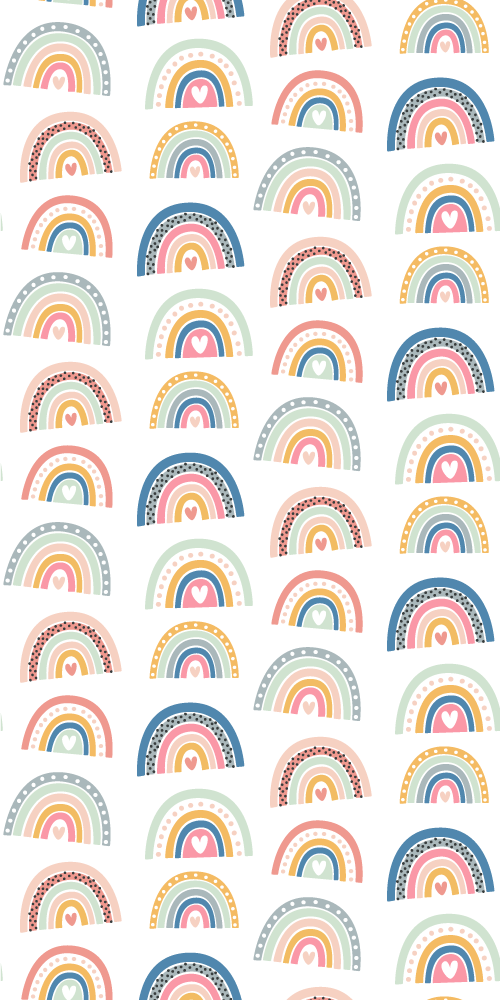 Yatak odası pvc halı renkli minimalistik gökkuşağı deseni - TenStickers