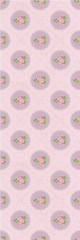 Yatak odası pvc halı shabby chic pembe kare desenli - TenStickers
