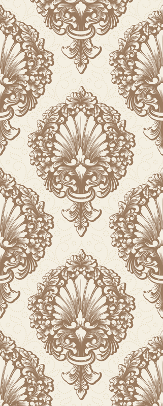 Yatak odası pvc halı - damask tarzı eski moda - TenStickers