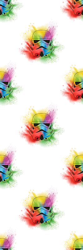 Yatak odası pvc halı - beyaz trooper başları deseni - TenStickers