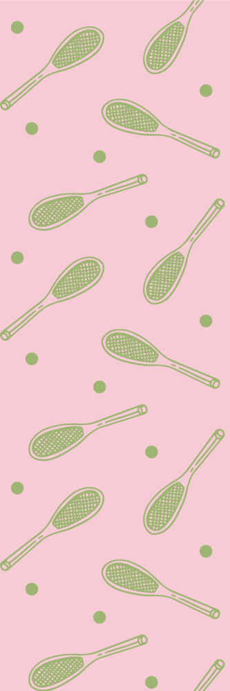 Yatak odası pvc halı tenis raketi deseni - TenStickers