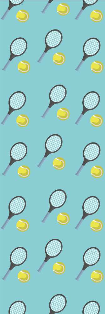 Yatak odası pvc halı tenis raketleri ve topları deseni - TenStickers
