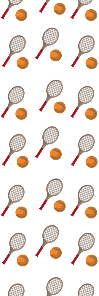 Yatak odası pvc halı turuncu tenis toplu raketler - TenStickers