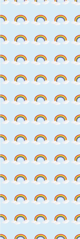 Yatak odası pvc halı renkli güzel gökkuşağı ve bulutlar - TenStickers