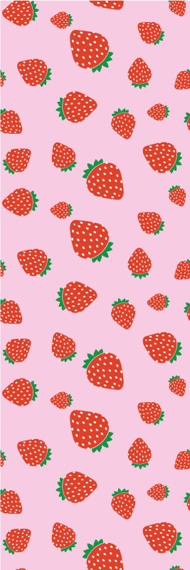 Yatak odası pvc halı pembe zemin üzerine çilek deseni - TenStickers