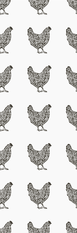 Yatak odası pvc halı siyah tavuk deseni - TenStickers