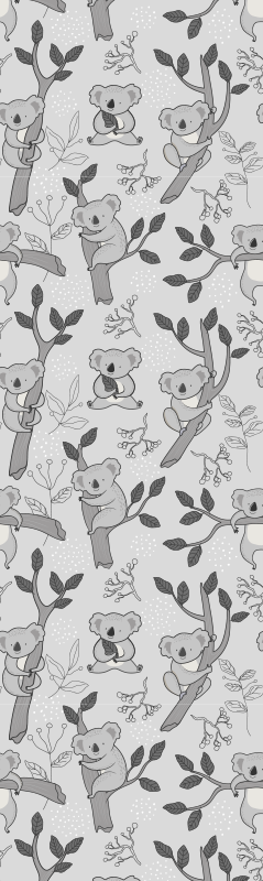 Yatak odası pvc halı gri koala deseni - TenStickers