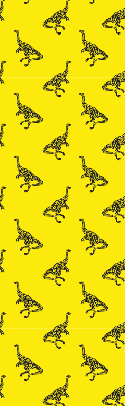 Yatak odası pvc halı sarı brachiosaurus sembolleriyle - TenStickers