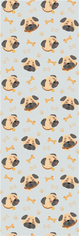 Yatak odası pvc halı bulldog yavrusu deseni - TenStickers