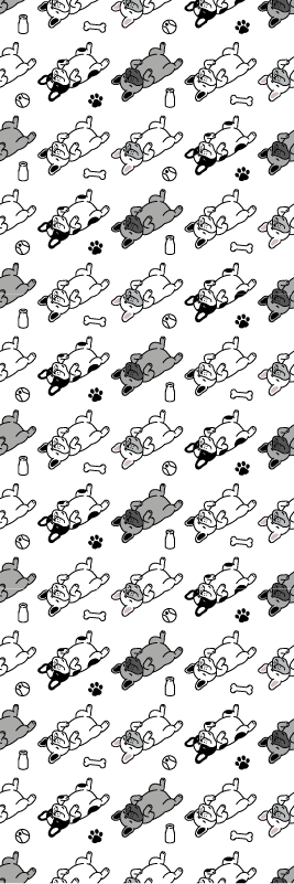 Yatak odası pvc halı siyah ve gri köpek deseni - TenStickers
