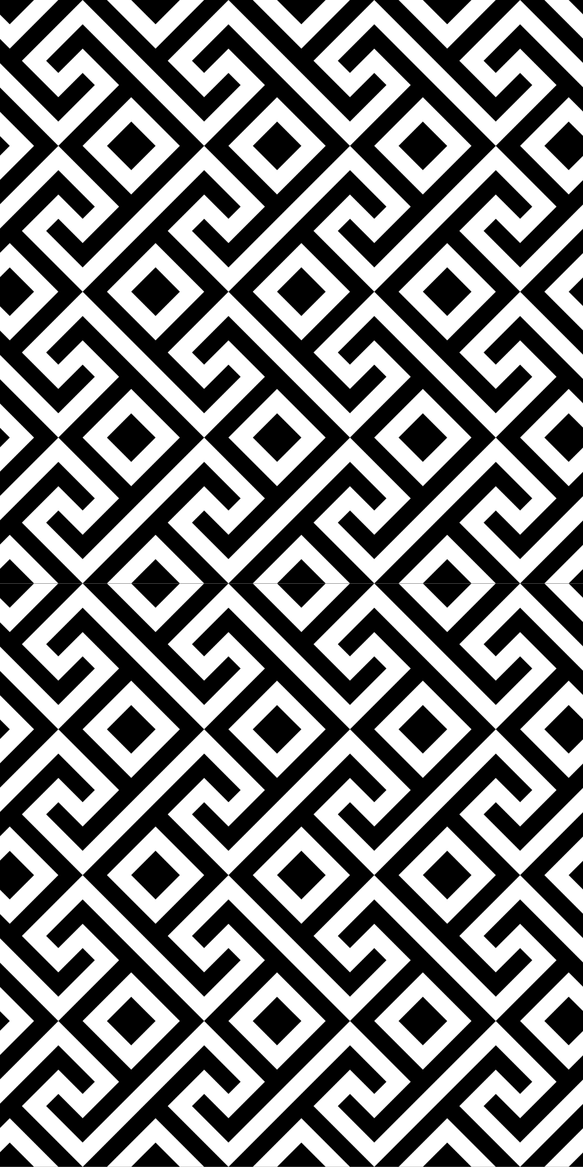İskandinav pvc halı - siyah beyaz karmaşık geometrik desen - TenStickers
