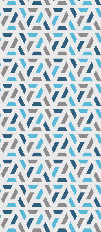 İskandinav pvc halı mavi yeşil geometrik desenli - TenStickers