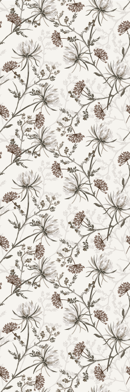 Doğa pvc halı - vintage bej Çiçekler minimalist tasarım - TenStickers