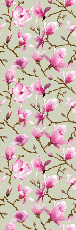 Doğa pvc halı mor magnolia ağaç tepesi - TenStickers