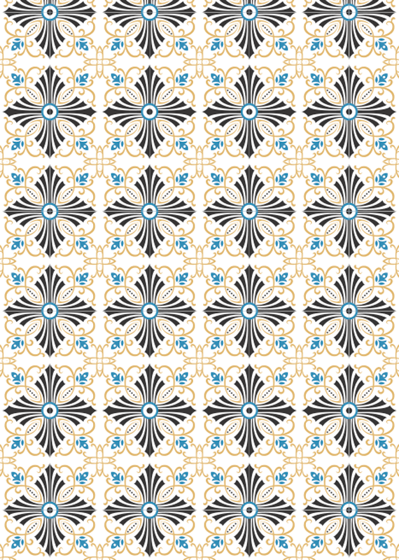 Vintage pvc halı - vintage çapraz spiral desen - TenStickers
