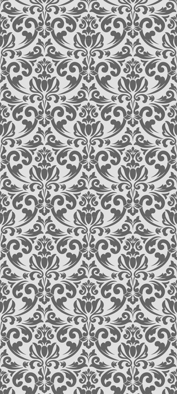 Vintage pvc halı abstrakt damask desen - TenStickers