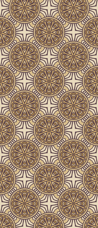 Vintage pvc halı - damask desenli daireler - TenStickers