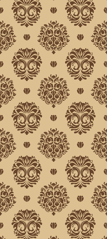 Vintage pvc halı bej vintage damask tarzı - TenStickers