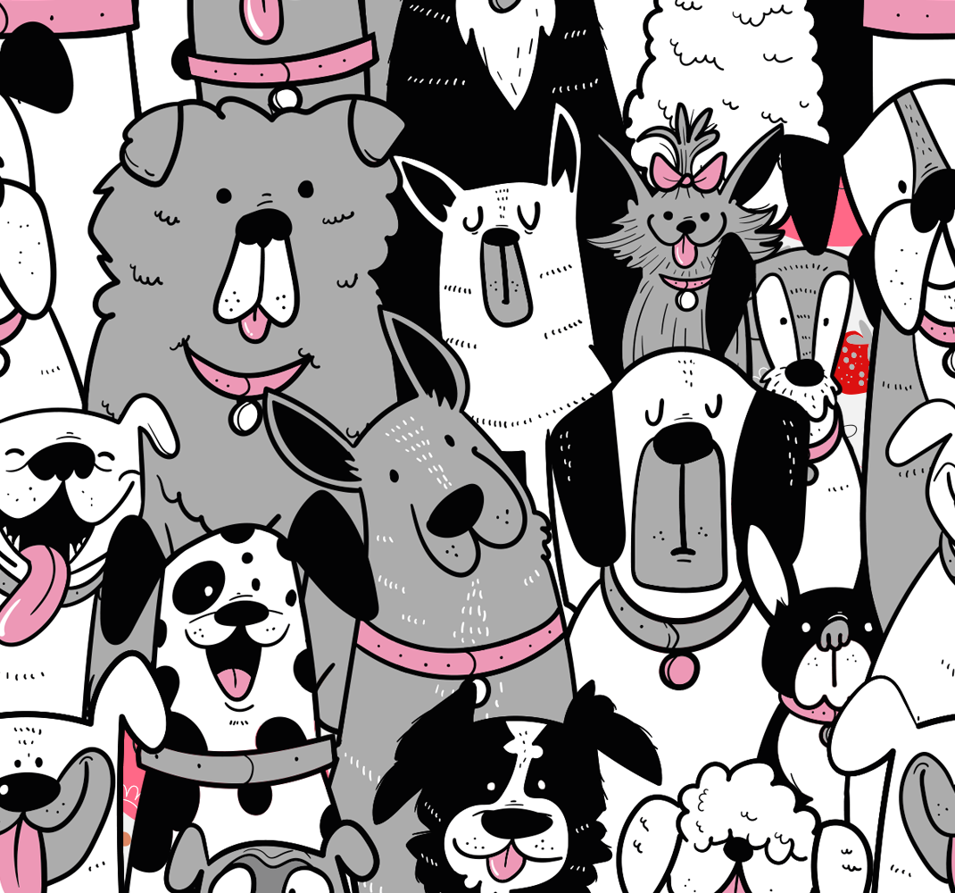 Hayvan pvc halı çocuklar için köpek konturları ile - TenStickers