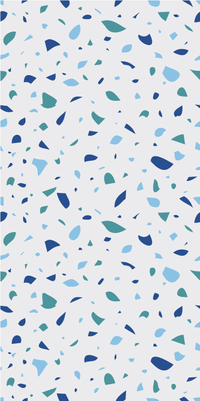 Doku pvc halı mavi tonlarda terrazzo - TenStickers