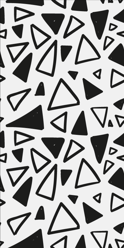 Doku pvc halı geometrik minimal siyah beyaz üçgen - TenStickers