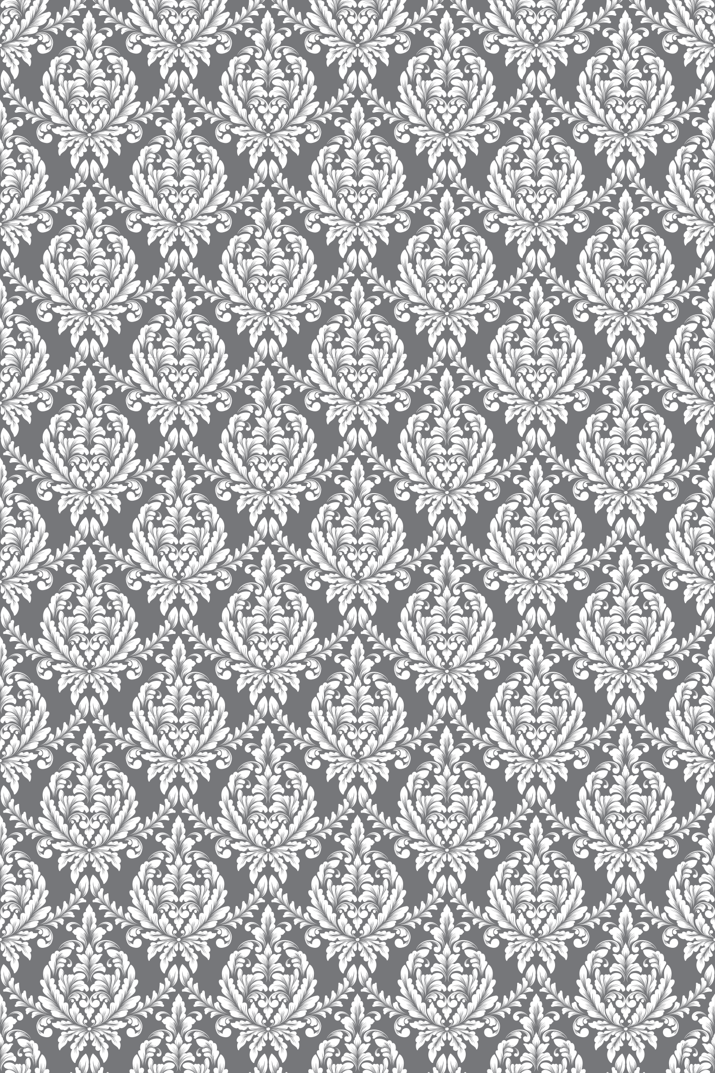 Doku pvc halı gri damask desenli - TenStickers