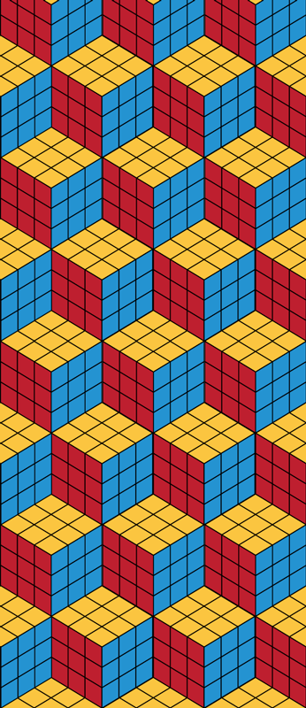 Vintage pvc halı rubik küpü orijinal deseni - TenStickers