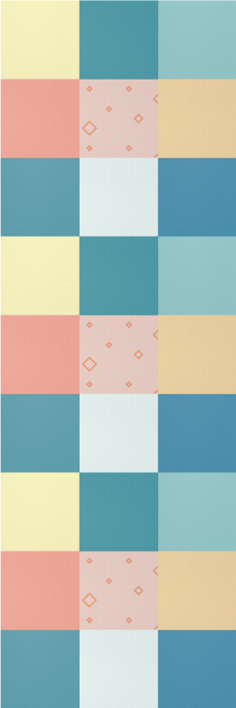 Vintage pvc halı renkli retro patchwork desenli - TenStickers