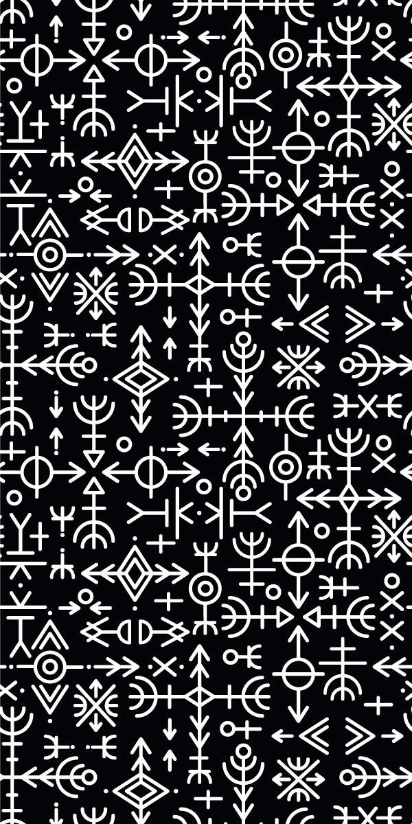 Vintage pvc halı viking sembolleri seti - TenStickers