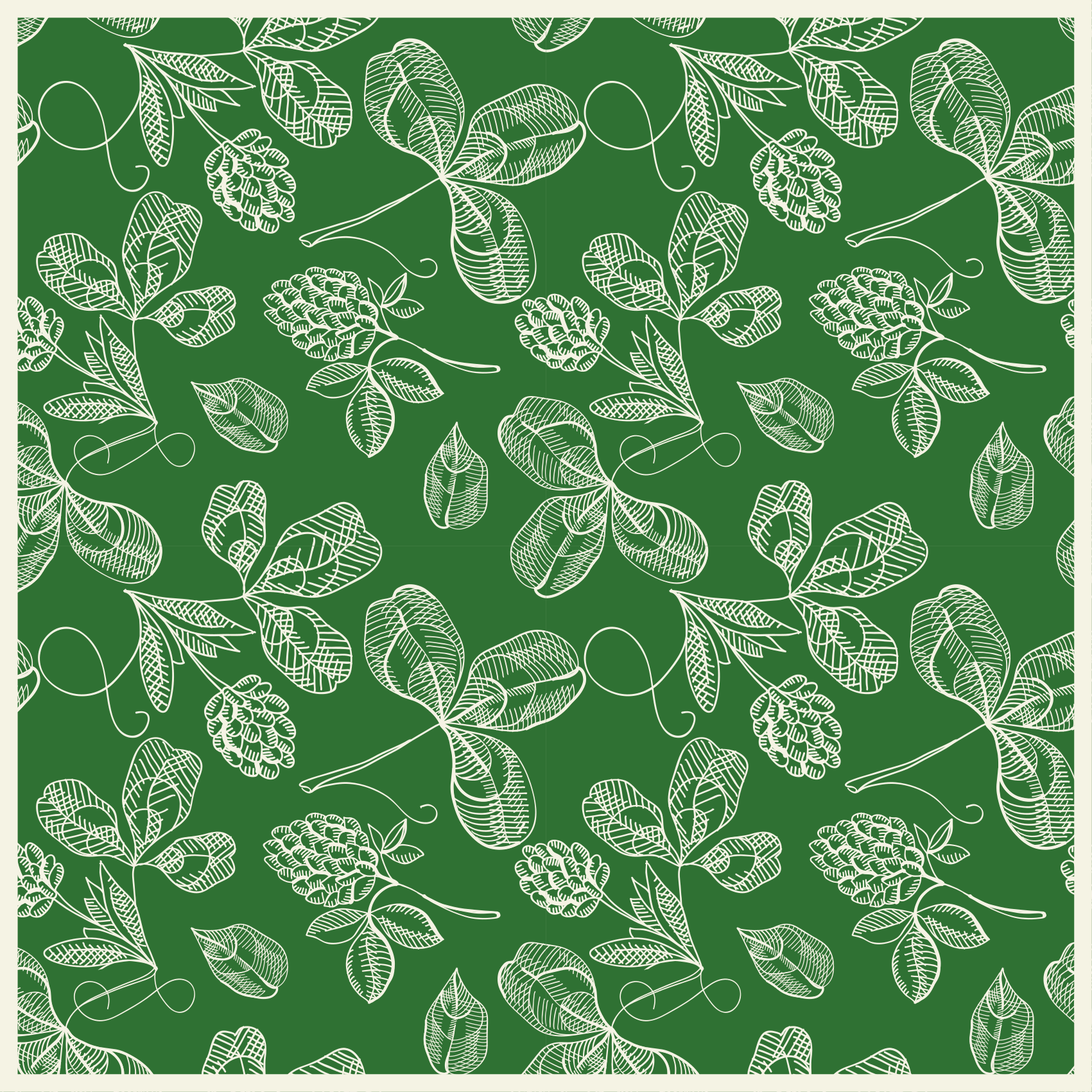 Vintage pvc halı yeşil magnolia dalı deseni - TenStickers