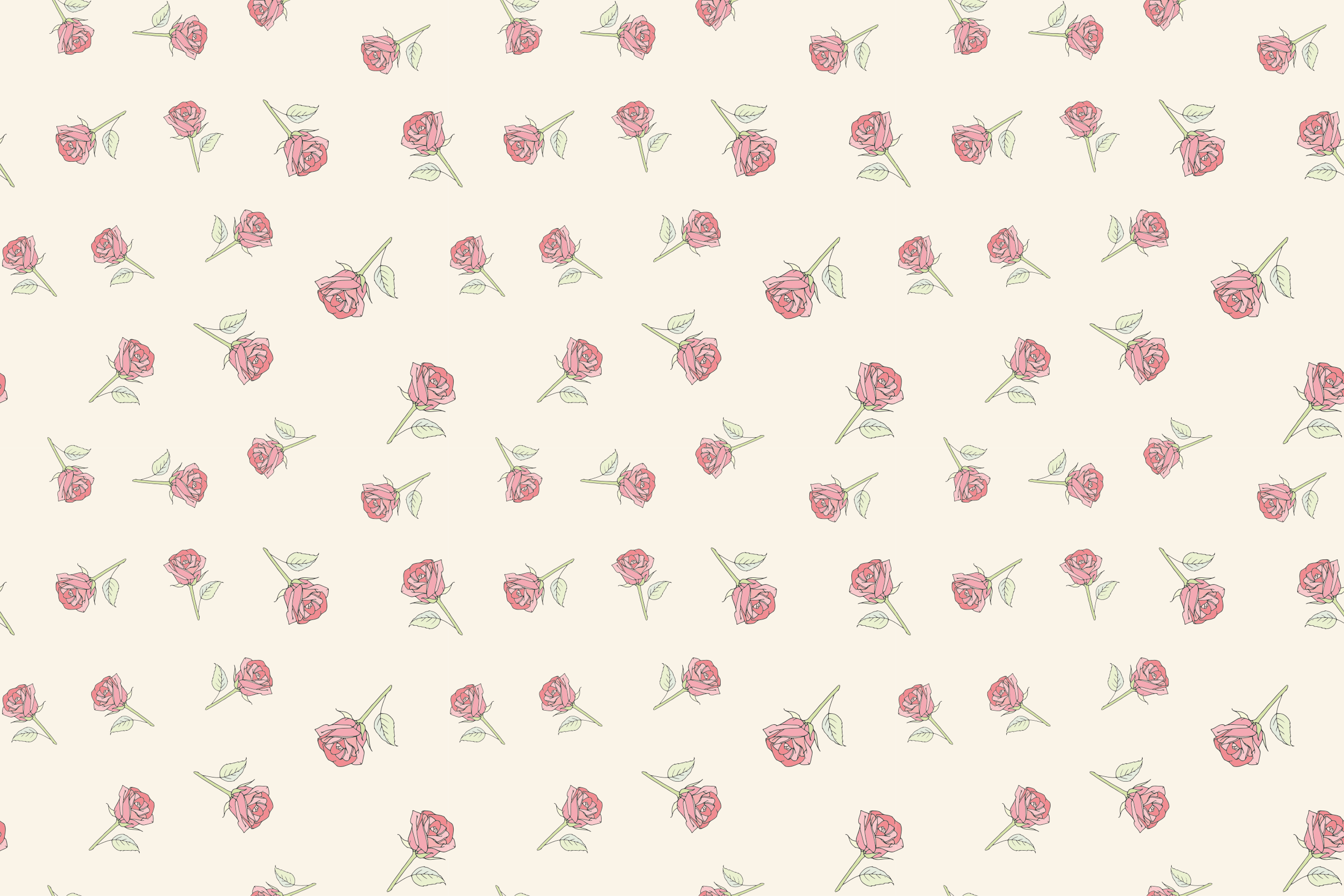 Vintage pvc halı - romantik vintage gül deseni - TenStickers