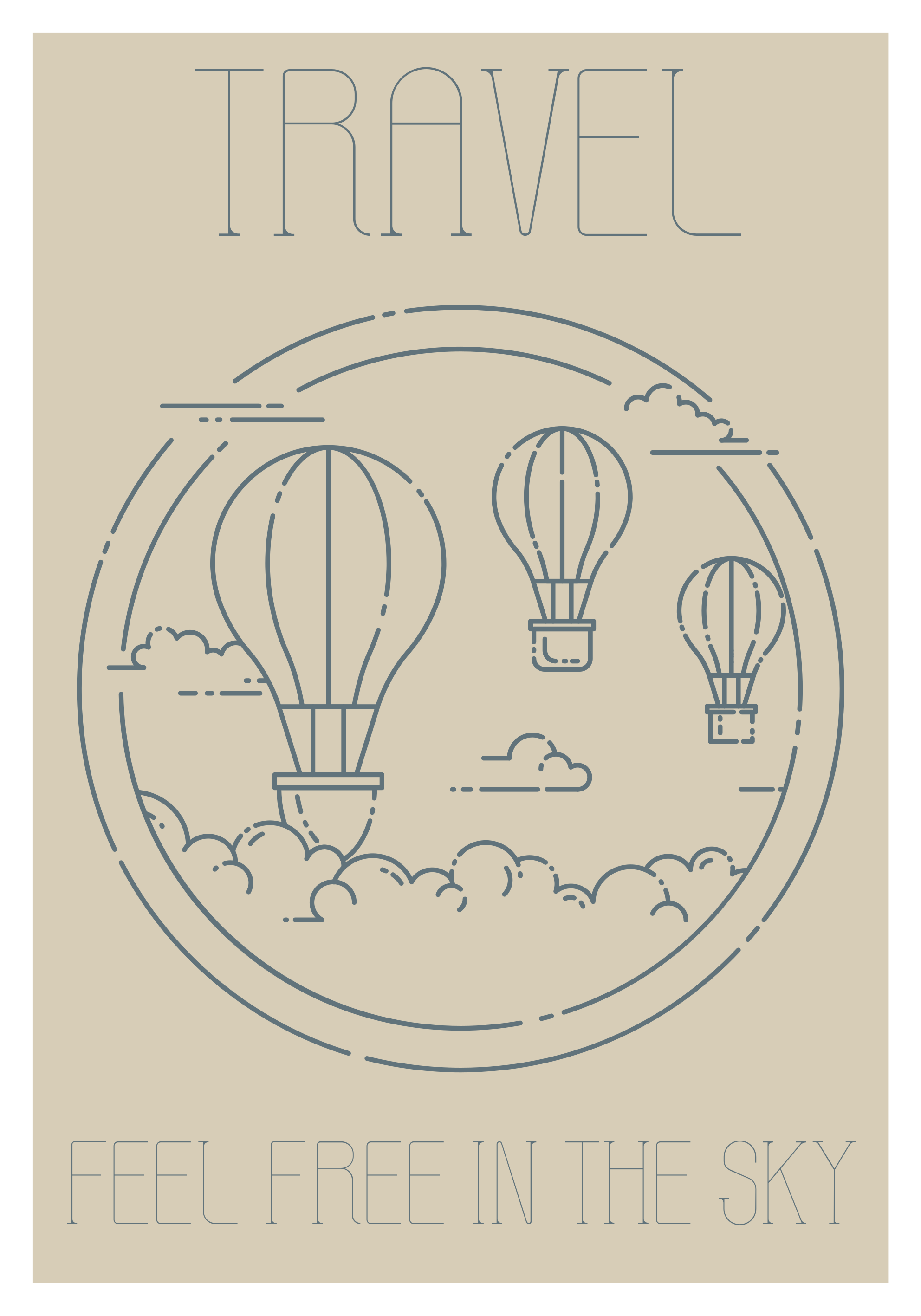 Minimalist sıcak hava balonu cümleleri ile pvc halı - TenStickers