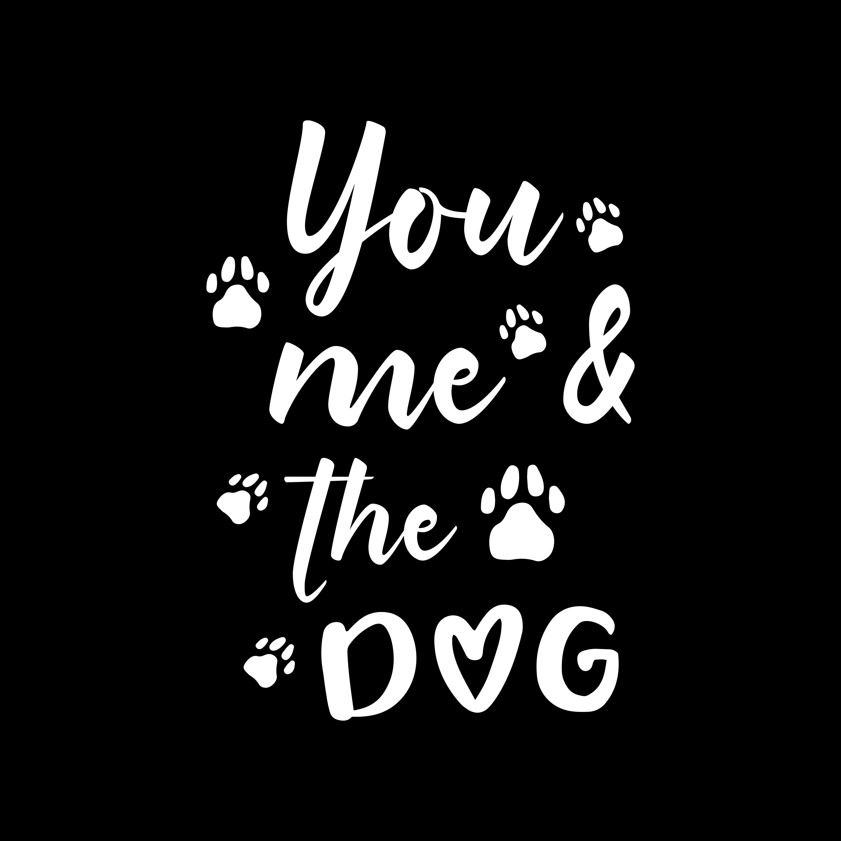 Cümleleri ile pvc halı sen, ben ve köpek - TenStickers