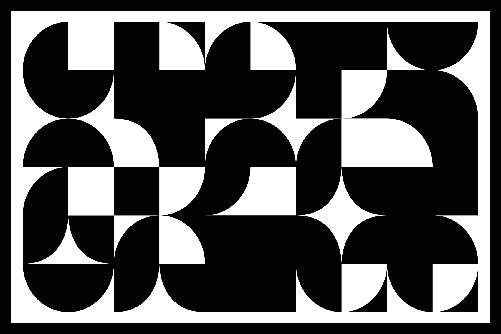 Geometrik pvc halı siyah daire desenli sanat - TenStickers