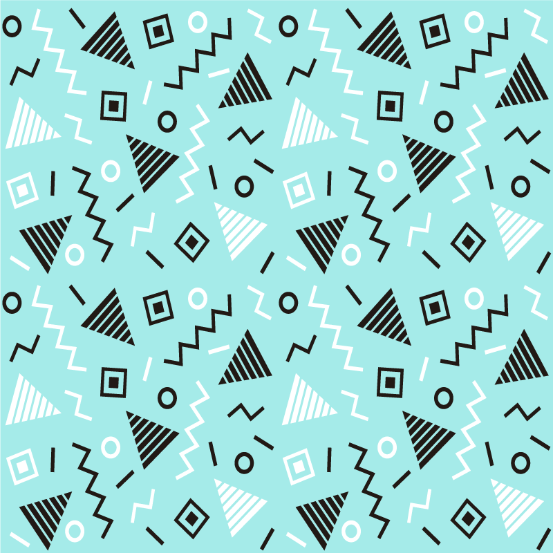 Geometrik pvc halı 80'ler memphis tarzı desen - TenStickers